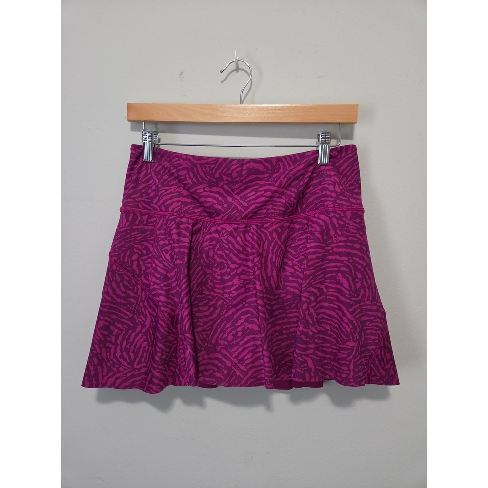 Athleta Womens Magenta Pink Animal Print Athletic Skort Tennis Golf Skirt Small